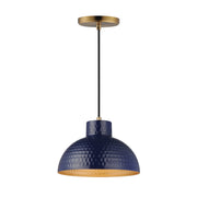 Rockport 10" Pendant in Glossy Navy / Natural Aged Brass