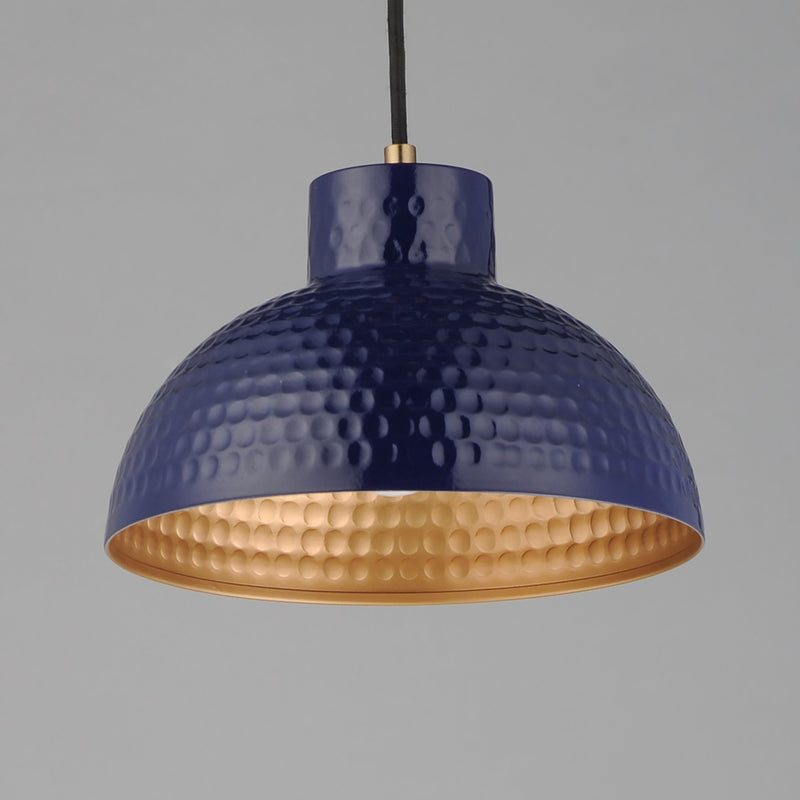 Rockport 10" Pendant in Glossy Navy / Natural Aged Brass