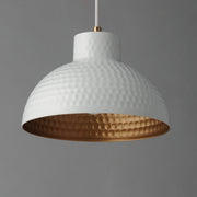 Rockport 10" Pendant in White / Natural Aged Brass