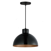 Rockport 12" Pendant in Black / Antique Copper