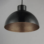 Rockport 12" Pendant in Black / Antique Copper