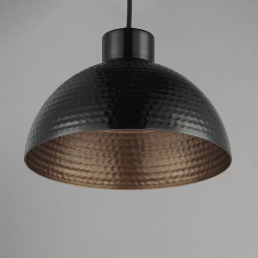 Rockport 12" Pendant in Black / Antique Copper