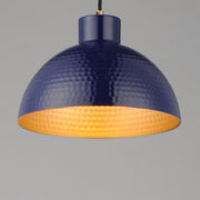 Rockport 12" Pendant in Glossy Navy / Natural Aged Brass