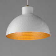 Rockport 12" Pendant in White / Natural Aged Brass