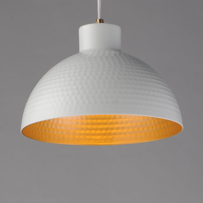 Rockport 12" Pendant in White / Natural Aged Brass