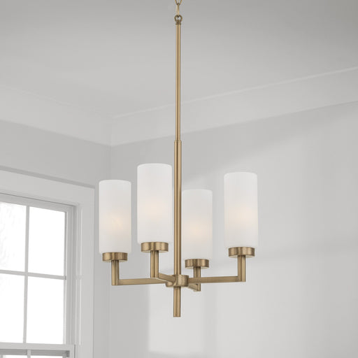 Alyssa 4-Light Chandelier in Aged Brass