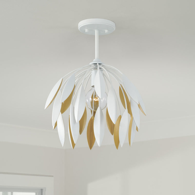 Margeaux Semi-Flush Mount in Matte White