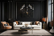 Allistair 10 Light 42" Chandelier in Matte Black in a room setting
