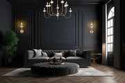 Allistair 10 Light 42" Chandelier in Modern Gold in a room setting