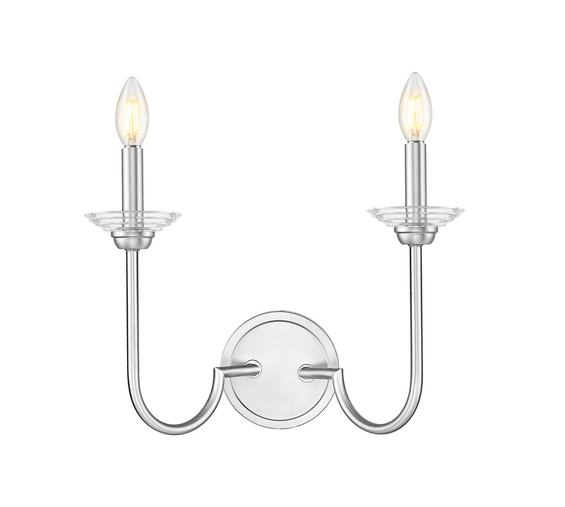 Allistair 2 Light 15" Wall Sconce in Brushed Nickel
