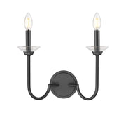 Allistair 2 Light 15" Wall Sconce in Matte Black