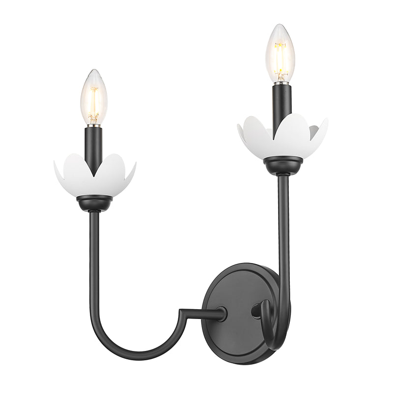 Allistair 2 Light 15" Wall Sconce in Matte Black