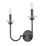 Allistair 2 Light 15" Wall Sconce in Matte Black