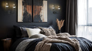 Allistair 2 Light 15" Wall Sconce in Matte Black in a room setting