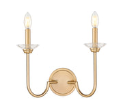 Allistair 2 Light 15" Wall Sconce in Modern Gold