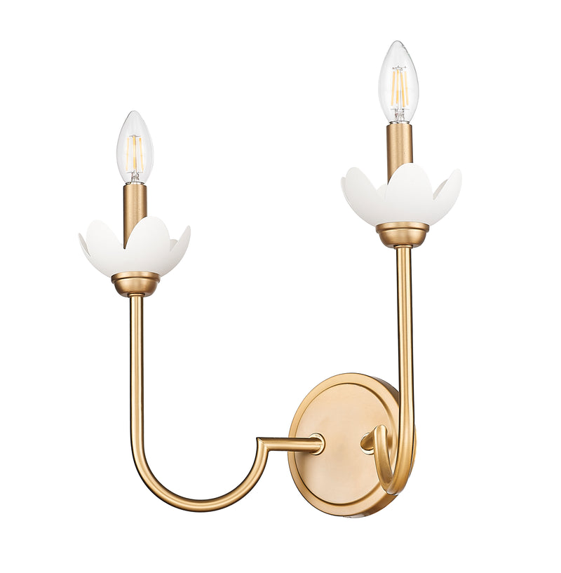 Allistair 2 Light 15" Wall Sconce in Modern Gold