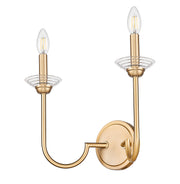 Allistair 2 Light 15" Wall Sconce in Modern Gold
