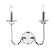 Allistair 2 Light 15" Wall Sconce in Polished Nickel