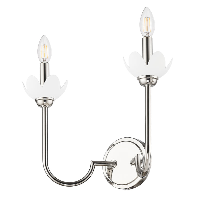 Allistair 2 Light 15" Wall Sconce in Polished Nickel