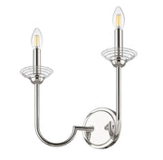 Allistair 2 Light 15" Wall Sconce in Polished Nickel