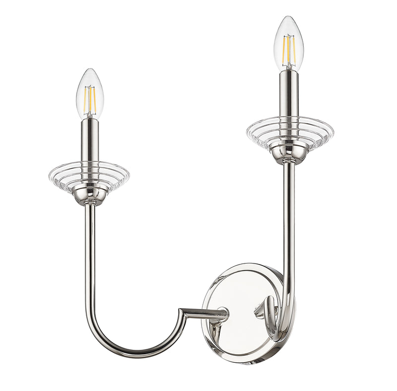 Allistair 2 Light 15" Wall Sconce in Polished Nickel