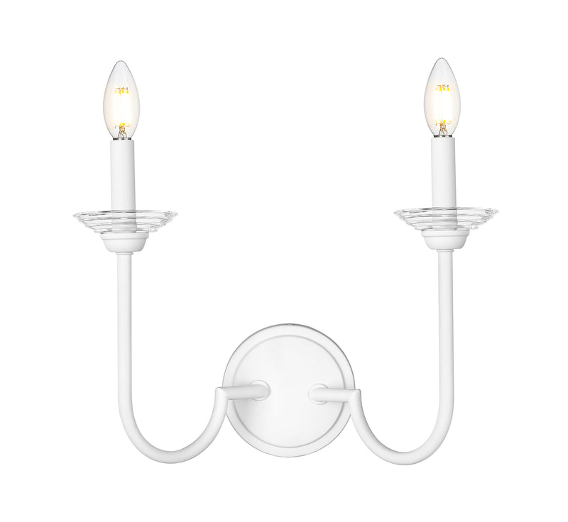 Allistair 2 Light 15" Wall Sconce in Tundra White