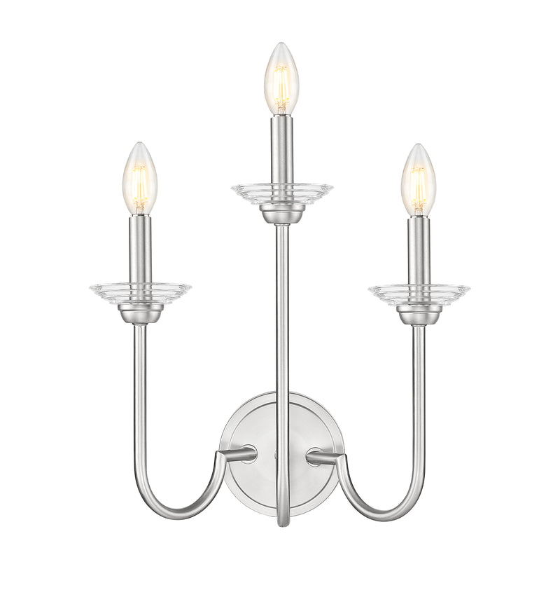 Allistair 3 Light 15" Wall Sconce in Brushed Nickel