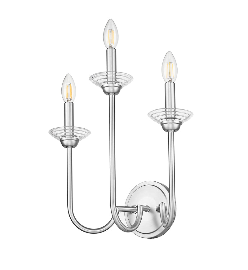 Allistair 3 Light 15" Wall Sconce in Brushed Nickel