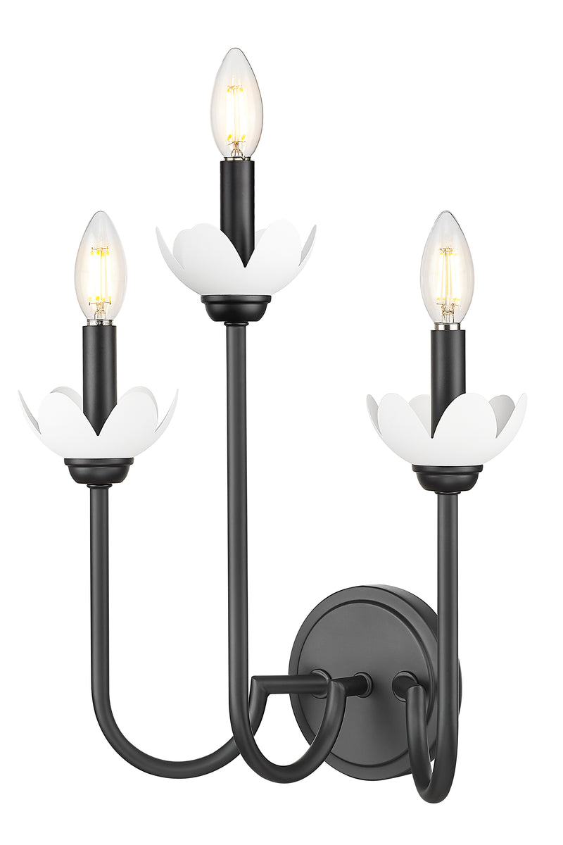 Allistair 3 Light 15" Wall Sconce in Matte Black