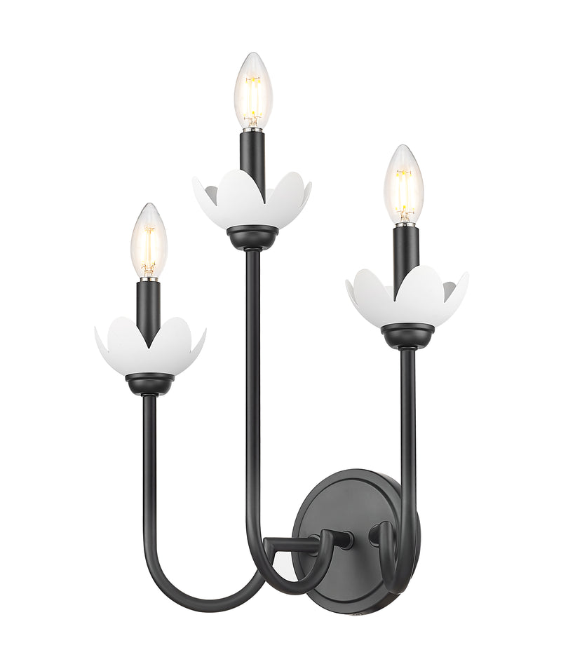 Allistair 3 Light 15" Wall Sconce in Matte Black