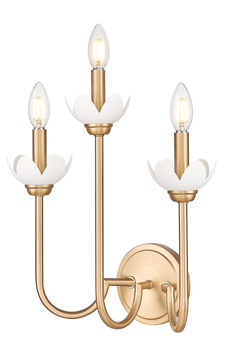 Allistair 3 Light 15" Wall Sconce in Modern Gold