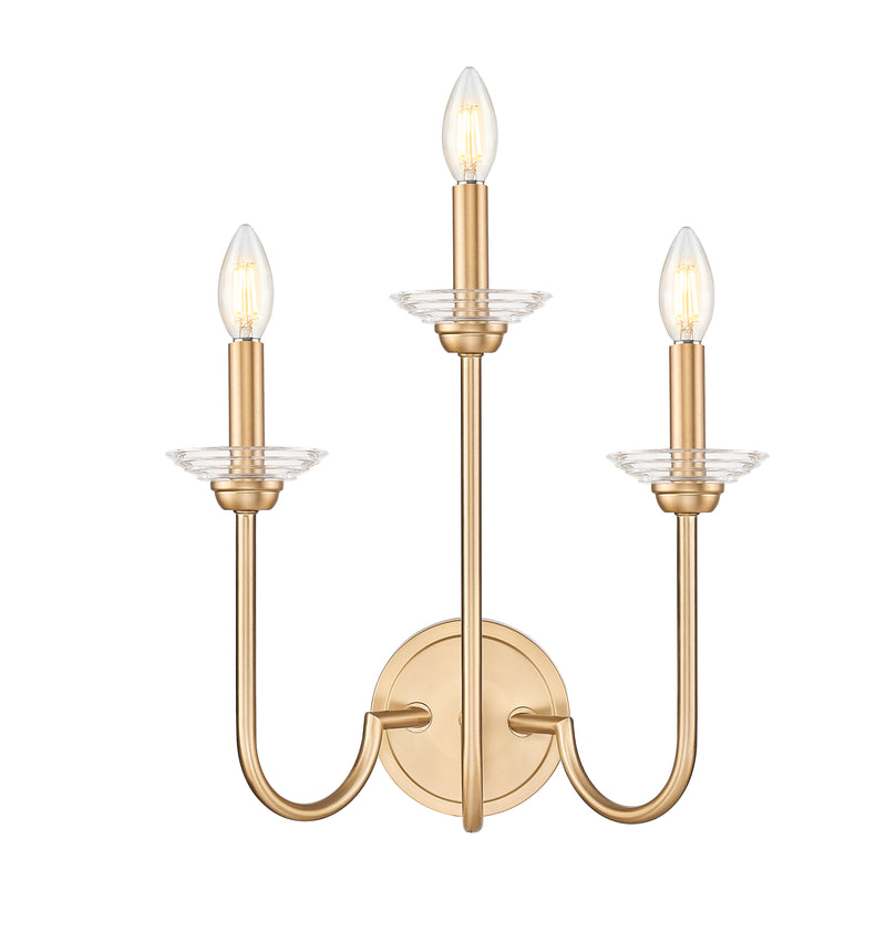 Allistair 3 Light 15" Wall Sconce in Modern Gold