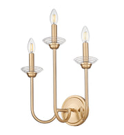 Allistair 3 Light 15" Wall Sconce in Modern Gold
