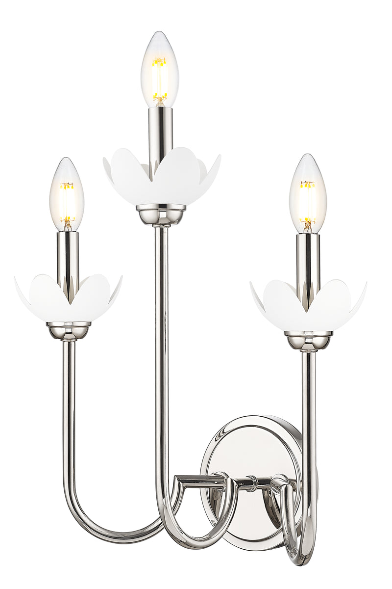 Allistair 3 Light 15" Wall Sconce in Polished Nickel