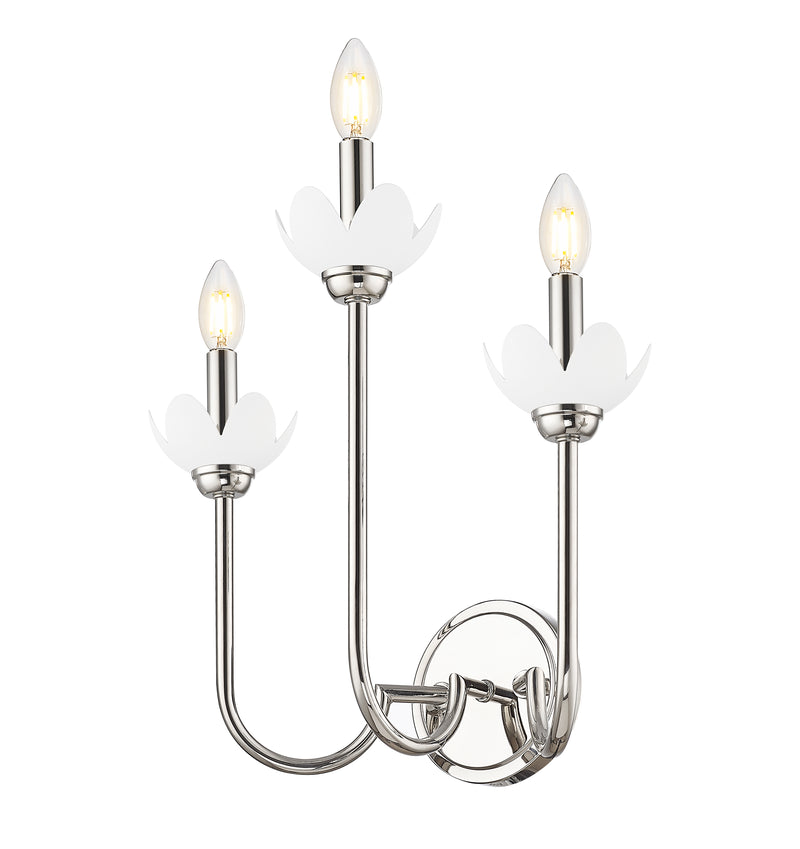 Allistair 3 Light 15" Wall Sconce in Polished Nickel
