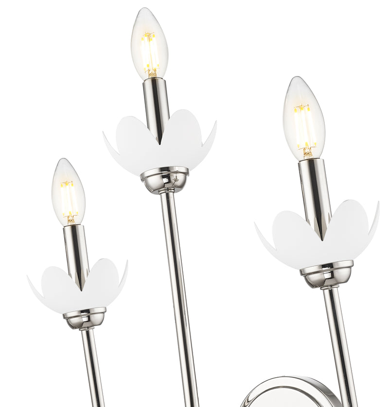Allistair 3 Light 15" Wall Sconce in Polished Nickel