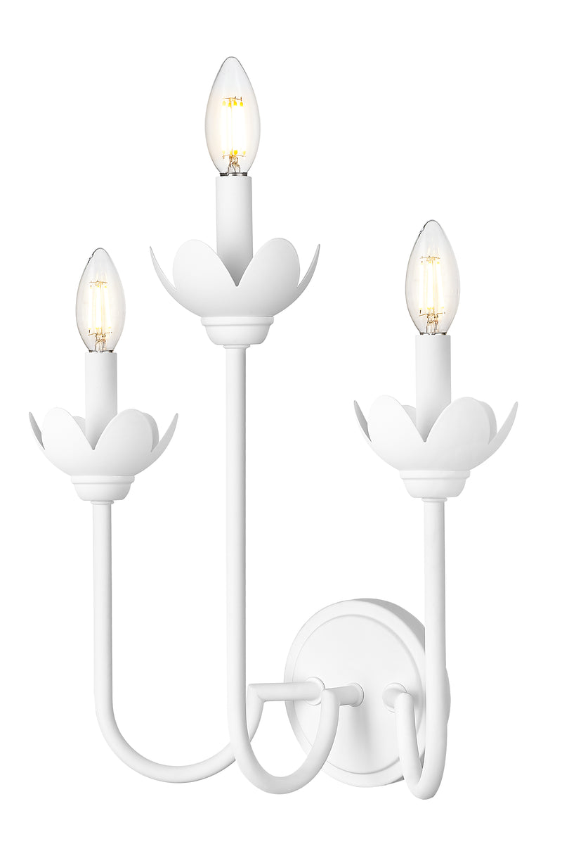 Allistair 3 Light 15" Wall Sconce in Tundra White