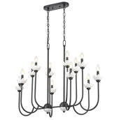 Allistair 12 Light 42" Linear Pendant in Matte Black