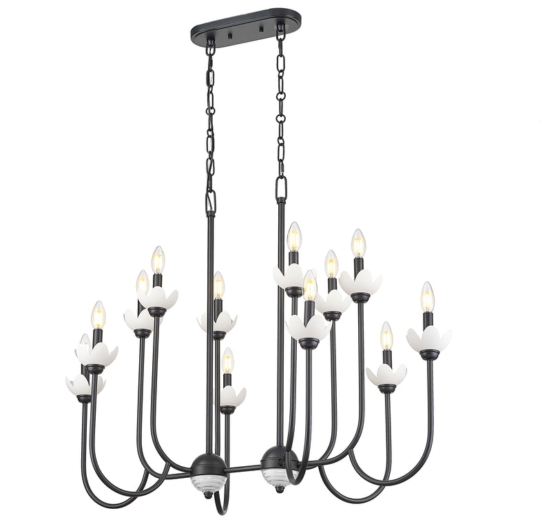 Allistair 12 Light 42" Linear Pendant in Matte Black