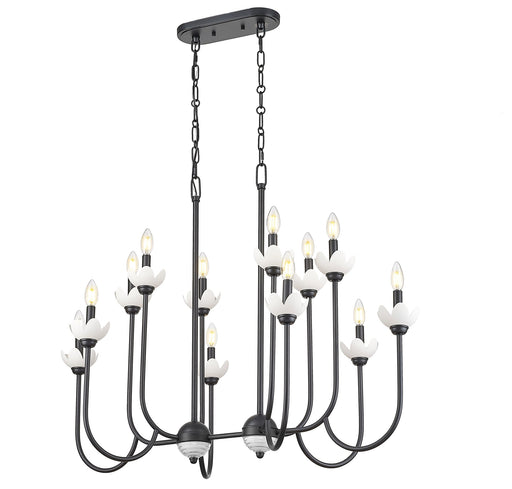 Allistair 12 Light 42" Linear Pendant in Matte Black