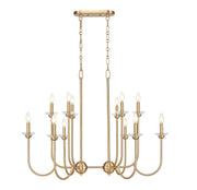 Allistair 12 Light 42" Linear Pendant in Modern Gold