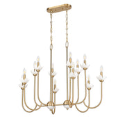 Allistair 12 Light 42" Linear Pendant in Modern Gold