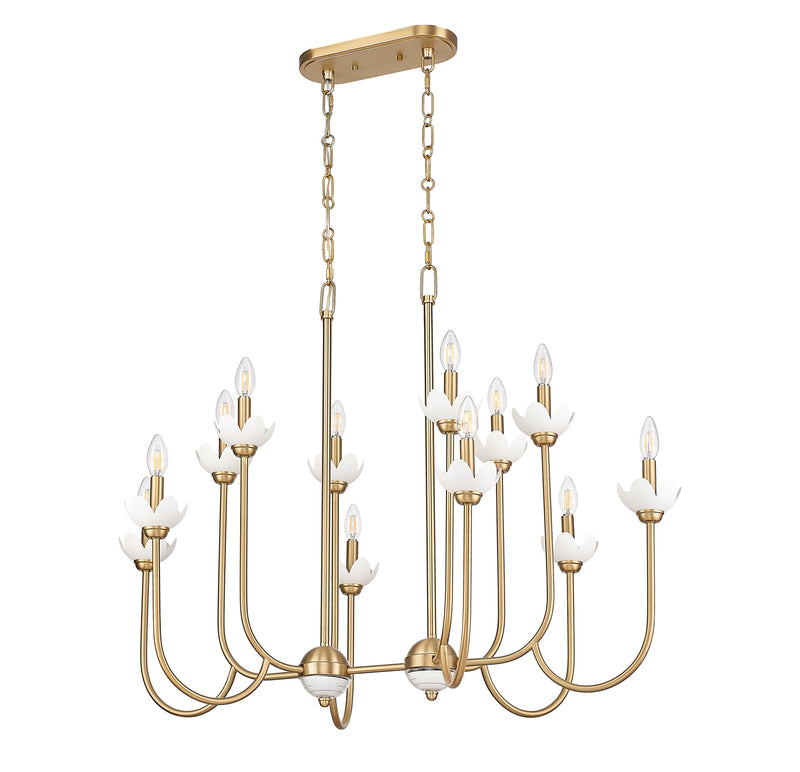 Allistair 12 Light 42" Linear Pendant in Modern Gold