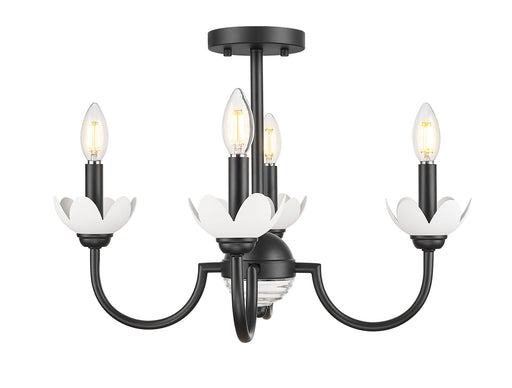 Allistair 4 Light 20" Semi Flush Mount in Matte Black