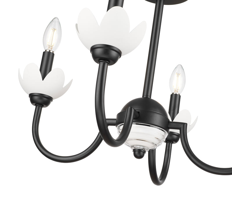 Allistair 4 Light 20" Semi Flush Mount in Matte Black