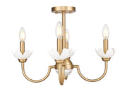 Allistair 4 Light 20" Semi Flush Mount in Modern Gold