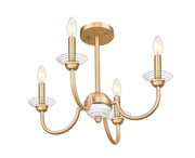 Allistair 4 Light 20" Semi Flush Mount in Modern Gold