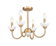 Allistair 4 Light 20" Semi Flush Mount in Modern Gold