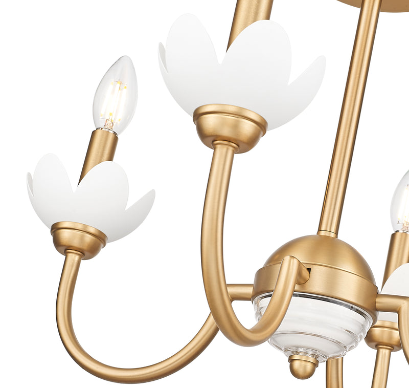 Allistair 4 Light 20" Semi Flush Mount in Modern Gold