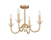 Allistair 4 Light 20" Semi Flush Mount in Modern Gold